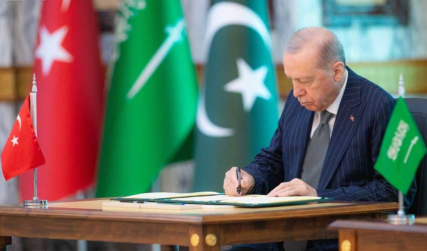 Defence pact aims to strengthen regional peace, security: Erdogan (Courtesy: @spagov) Defence pact aims to strengthen regional peace, security: Erdogan (Courtesy: @spagov)
