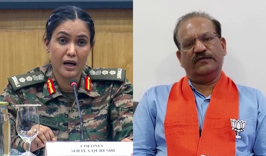 Congress stage protests over Vijay Shah’s remarks against Muslim army officer (Courtesy: Online) Congress stage protests over Vijay Shah’s remarks against Muslim army officer (Courtesy: Online)