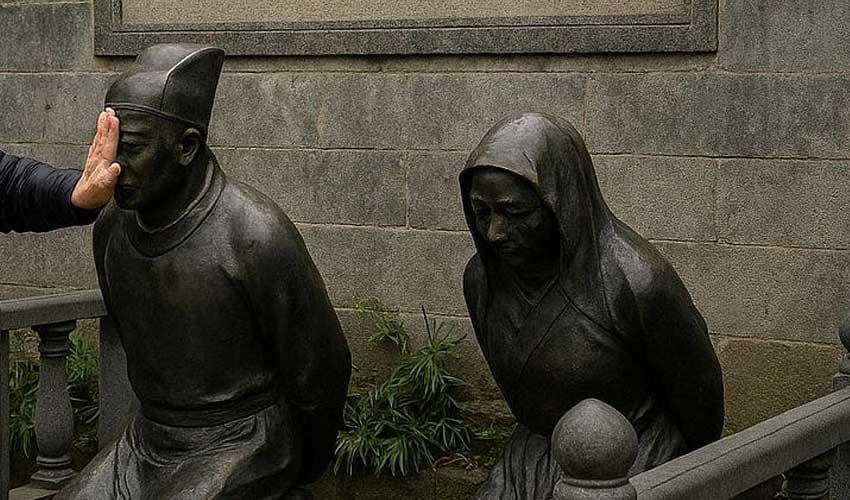 Hundreds attack statues of China’s most reviled couple daily (Courtesy: Online) Hundreds attack statues of China’s most reviled couple daily (Courtesy: Online)