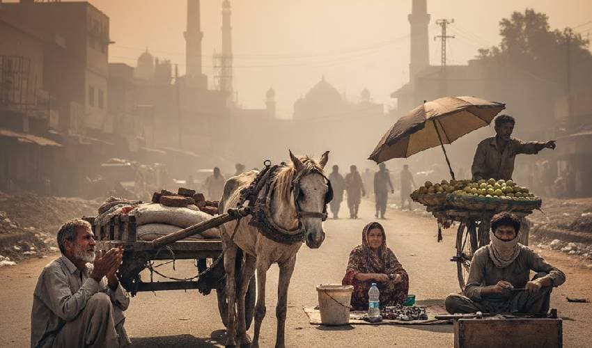 Street life in Pakistan: Informal workers, heat, smog, and faith amidst climate challenges. Street life in Pakistan: Informal workers, heat, smog, and faith amidst climate challenges.