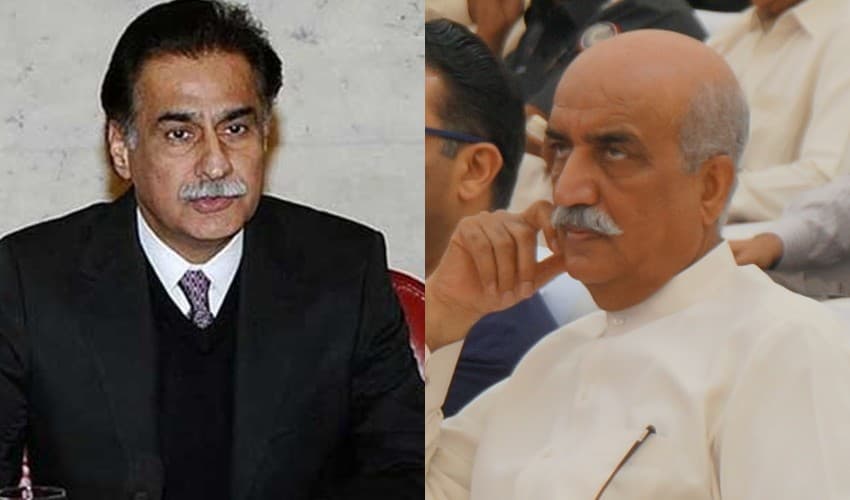 From left to right: Ayaz Sadiq and Khursheed Shah – Files From left to right: Ayaz Sadiq and Khursheed Shah – Files