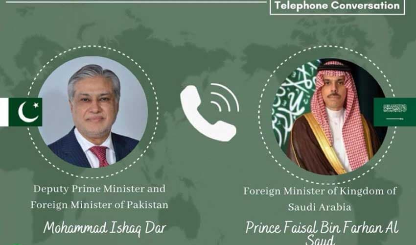 Ishaq Dar, Saudi FM discuss Gaza, regional issues (Courtesy: Radio Pakistan) Ishaq Dar, Saudi FM discuss Gaza, regional issues (Courtesy: Radio Pakistan)