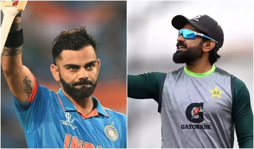 From left to right: Virat Kohli and Mohammad Hafeez – File From left to right: Virat Kohli and Mohammad Hafeez – File
