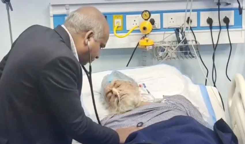 Man undergoing treatment in Karnal Man undergoing treatment in Karnal