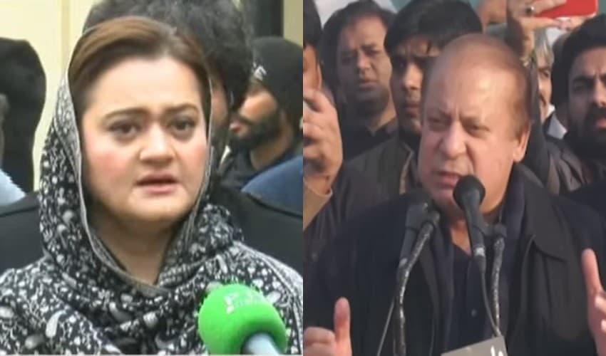 From left to right: Marriyum Aurangzeb and Nawaz Sharif – Files From left to right: Marriyum Aurangzeb and Nawaz Sharif – Files