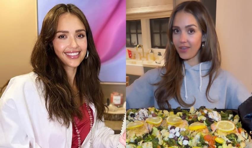 Jessica Alba prepares Greek-inspired dish – @jessicaalba Jessica Alba prepares Greek-inspired dish – @jessicaalba