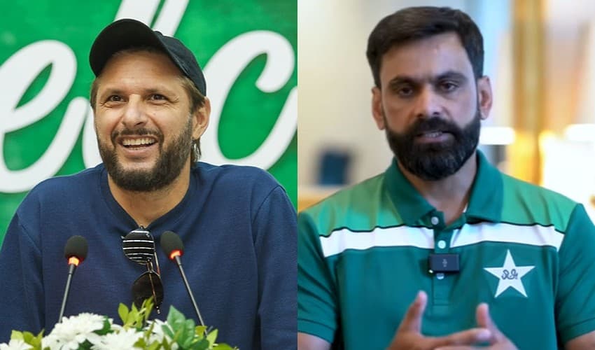 From left to right: Shahid Afridi and Mohammad Hafeez From left to right: Shahid Afridi and Mohammad Hafeez