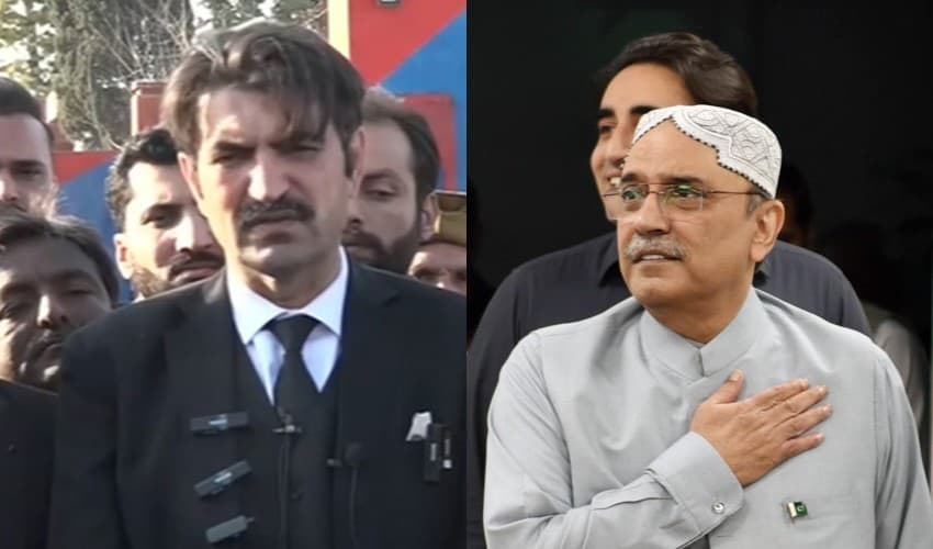 From left to right: Sher Afzal Marwat and Asif Ali Zardari – Files From left to right: Sher Afzal Marwat and Asif Ali Zardari – Files