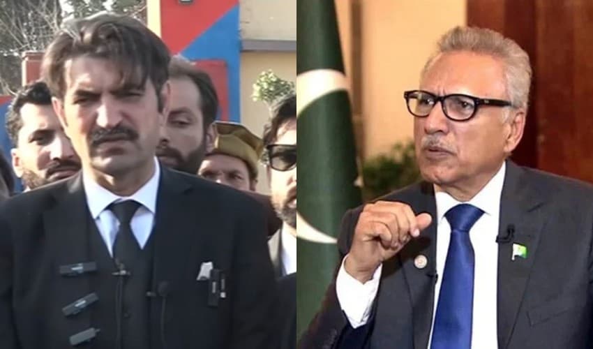 From left to right: Sher Afzal Marwat and President Arif Alvi – Files From left to right: Sher Afzal Marwat and President Arif Alvi – Files