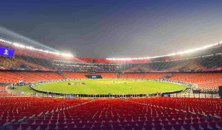 Narendra Modi Stadium is an international cricket stadium in Ahmedabad, Gujarat, India. Narendra Modi Stadium is an international cricket stadium in Ahmedabad, Gujarat, India.