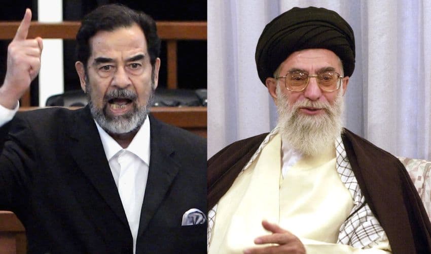 Saddam Hussain and Imam Ali Khamenei Saddam Hussain and Imam Ali Khamenei