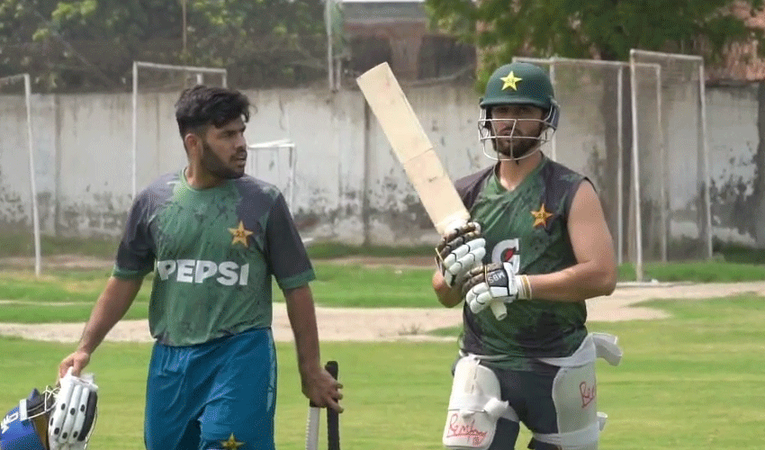 Agha, others take part in training session at LCCA ground (Courtesy: Online) Agha, others take part in training session at LCCA ground (Courtesy: Online)