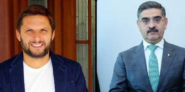 Shahid Afridi meets Interim PM Kakar Shahid Afridi meets Interim PM Kakar