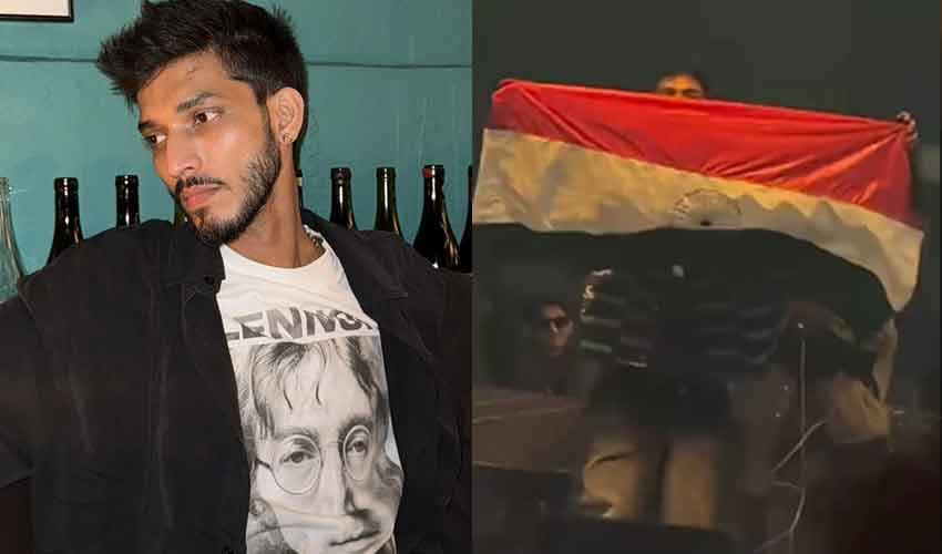 Talha Anjum defends indian flag Talha Anjum defends indian flag