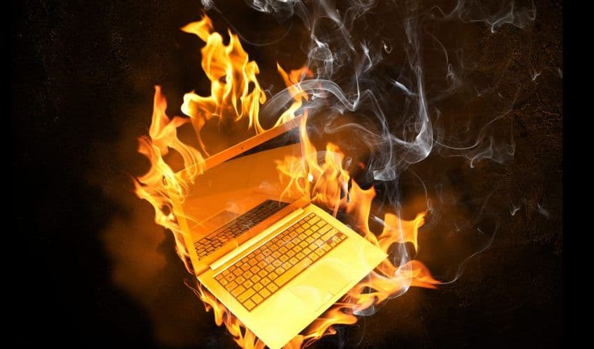 Laptop fire - File Photo Laptop fire - File Photo