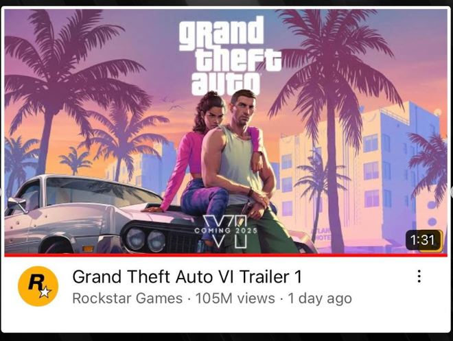 GTA 6 trailer shatters records with staggering  likes - GTA