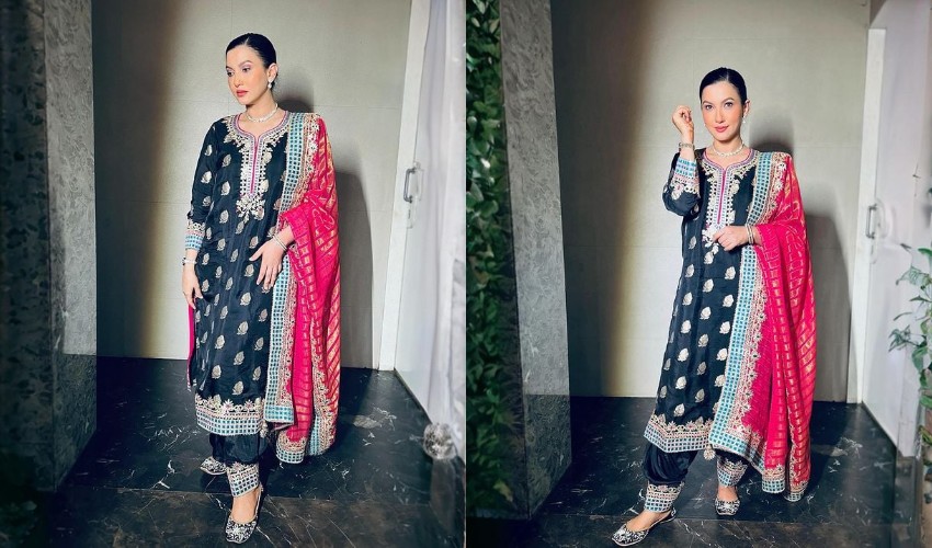 Indian actress Gauahar Khan dazzles fans in ethnic outfit