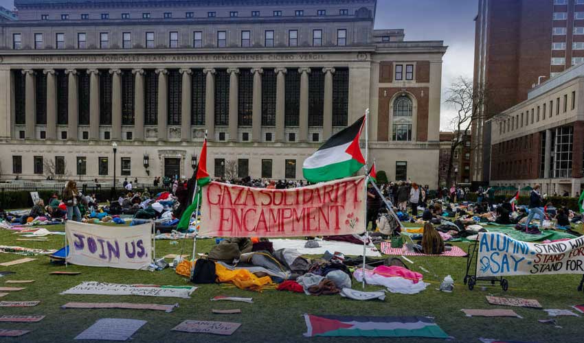 Columbia University suspends pro-Palestinian activists amid campus protest standoff