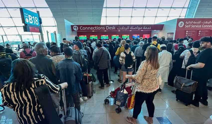 Passengers at Dubai airport wait for hours in queues for baggage claim