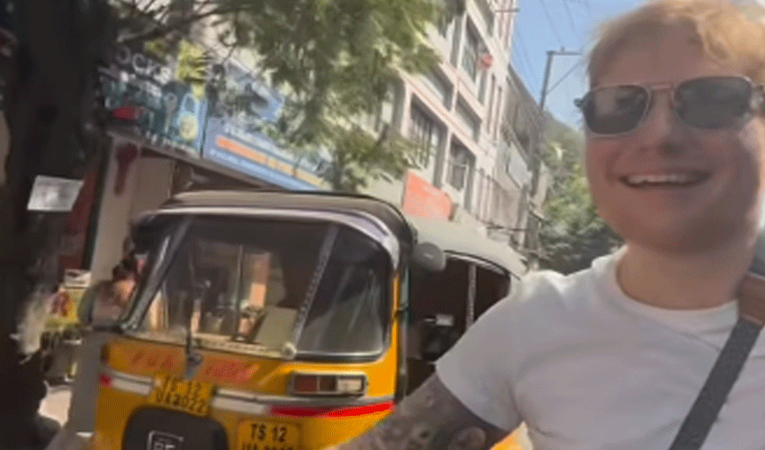 Ed Sheeran rides auto rickshaw, sings in Punjabi — Video goes viral