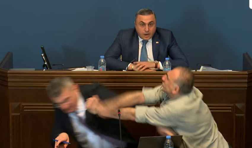 Fists fly in Georgia's Parliament as brawl erupts over 'Foreign Agent Bill'