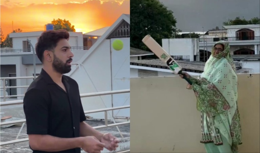 Haris Rauf's video of playing cricket with mother goes viral