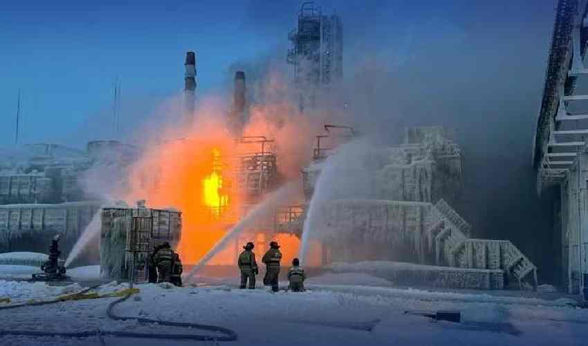 Fire erupts at Russia's Novatek Baltic Sea terminal after suspected Ukrainian drone attack