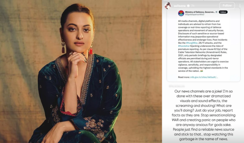 Sonakshi Sinha slams Indian media for sensationalizing Indo Pak tensions