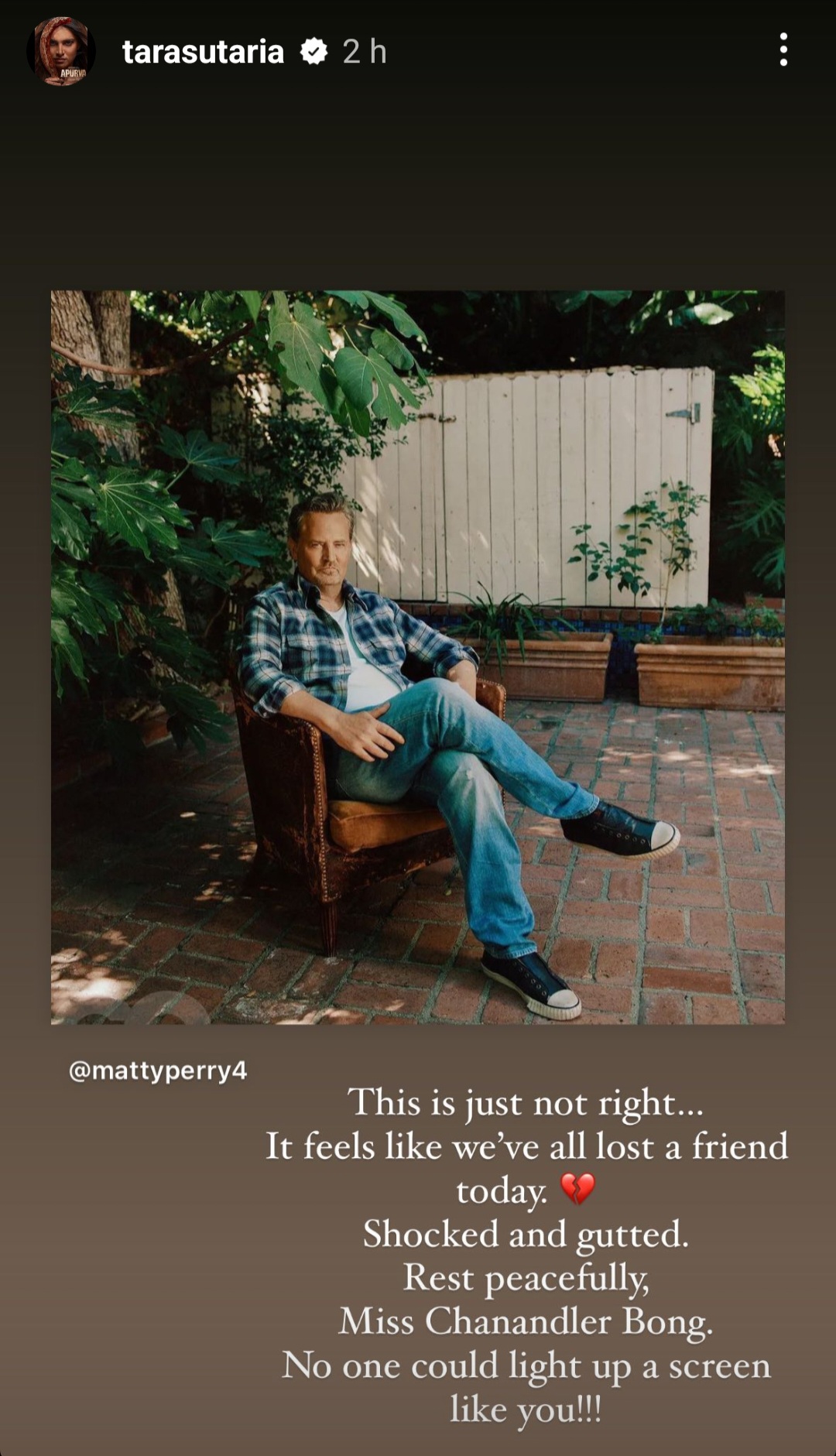 Tara Sutaria, Matthew Perry